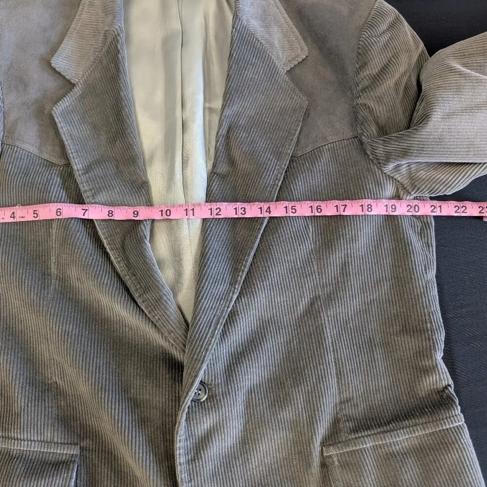 Pendleton Corduroy & Suede Western Sport Coat Jacket Grey Men's 40 Long - Picture 8 of 10